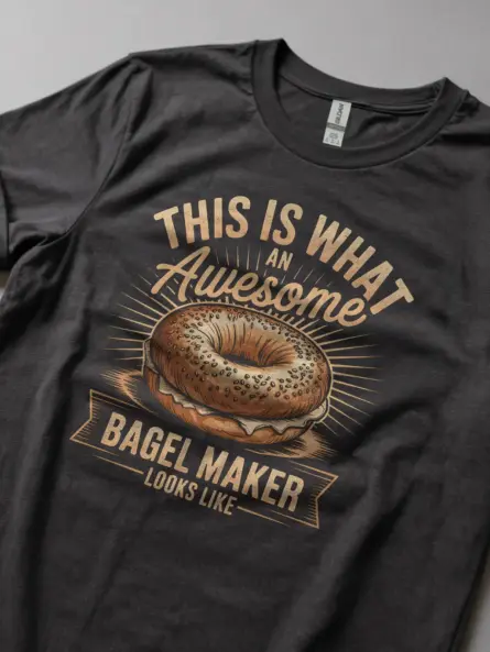 Bold Vintage Bagel Maker T-Shirt for Bakers - Image 2