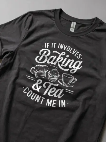 Vintage Baking and Tea T-Shirt for Cozy Cooks - Image 5