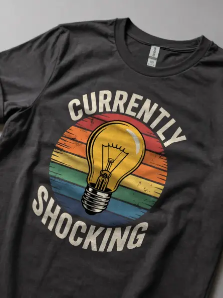 Vintage Electrician Light Bulb T-Shirt - Image 5