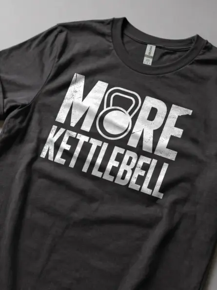 Vintage Kettlebell T-Shirt – Distressed Retro Gym Design - Image 2