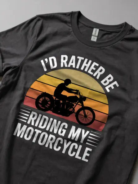 Vintage Motorcycle T-Shirt – Retro Sunset Rider Graphic Tee - Image 5