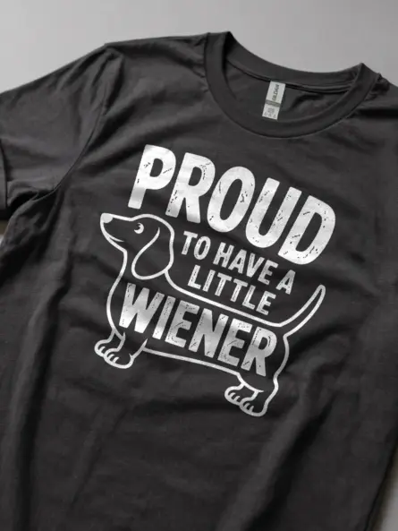 Vintage Wiener Dog Shirt – Proud to Have a Little Wiener Tee - Image 5