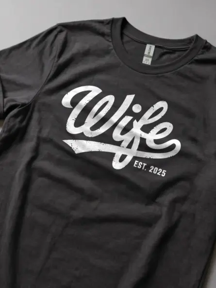 Wife Est 2025 T-Shirt – Vintage Bridal Shower Gift Tee - Image 5