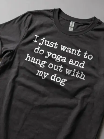 Yoga Dog T-Shirt – Cozy Minimalist Tee for Pet Lovers & Introverts - Image 5