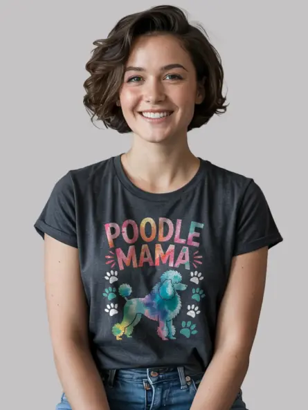 Colorful Poodle Mama Shirt – Vibrant Dog Lover Tee - Image 6