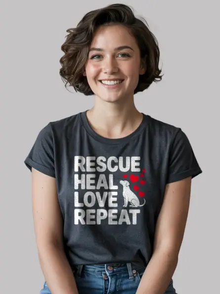 Rescue Love Repeat Shirt – Uplifting Dog Rescue Volunteer Tee - Image 12