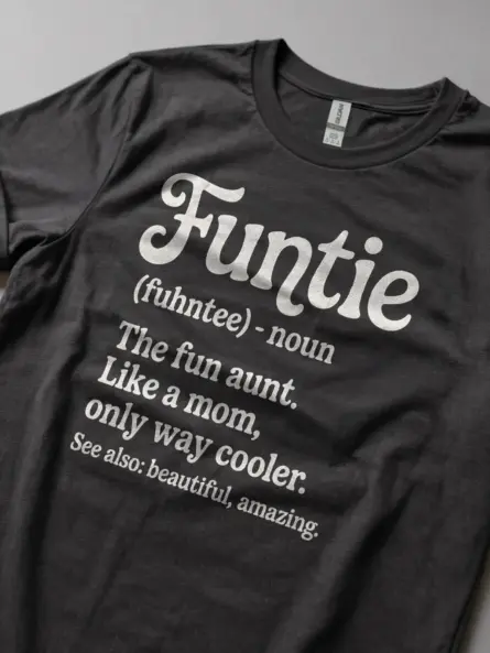 Dark heather funtie shirt fun aunt t-shirt gift