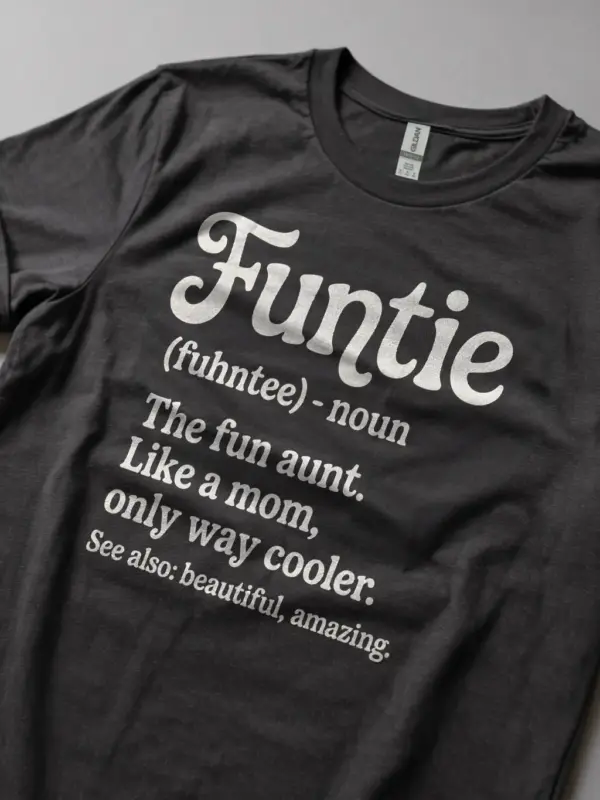 Dark heather funtie shirt fun aunt t-shirt gift