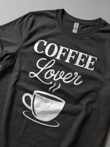 Dark Heather Better Coffee! LESS Bucks! affordable coffee lover tee front view