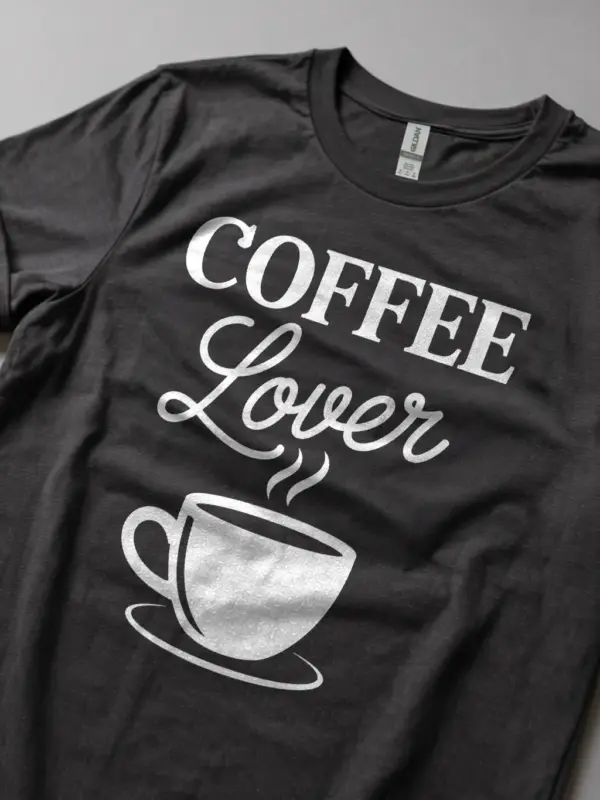 Dark Heather Better Coffee! LESS Bucks! affordable coffee lover tee front view