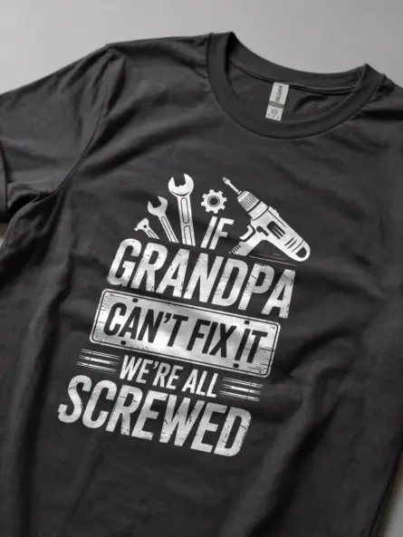 Lifestyle dark heather grandpa gift shirt with tools