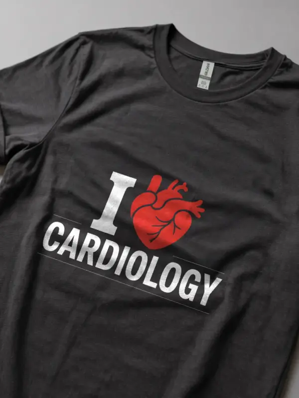 Dark Heather Lifestyle I Love Cardiology Shirt for Medical Students