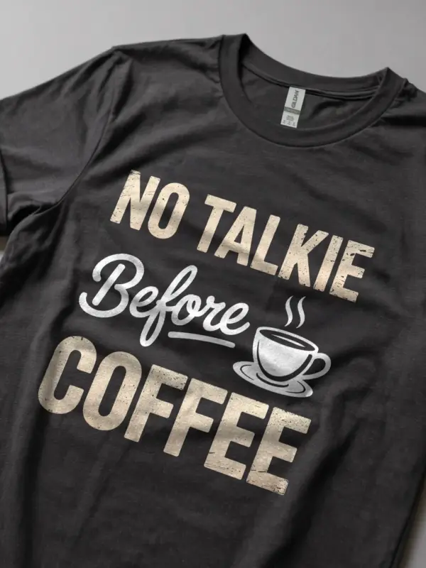 Dark Heather no talkie before coffee shirt introvert clothing