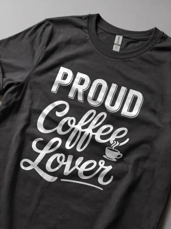 Dark Heather t-shirt – proud coffee lover t-shirt design