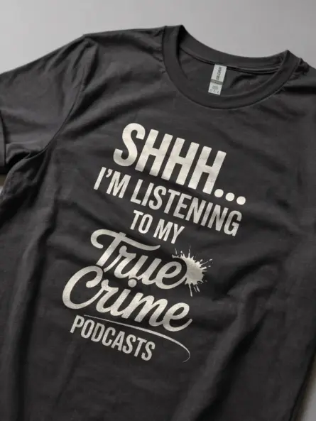 Dark Heather Shirt - Funny True Crime Quote - true crime podcast t-shirt