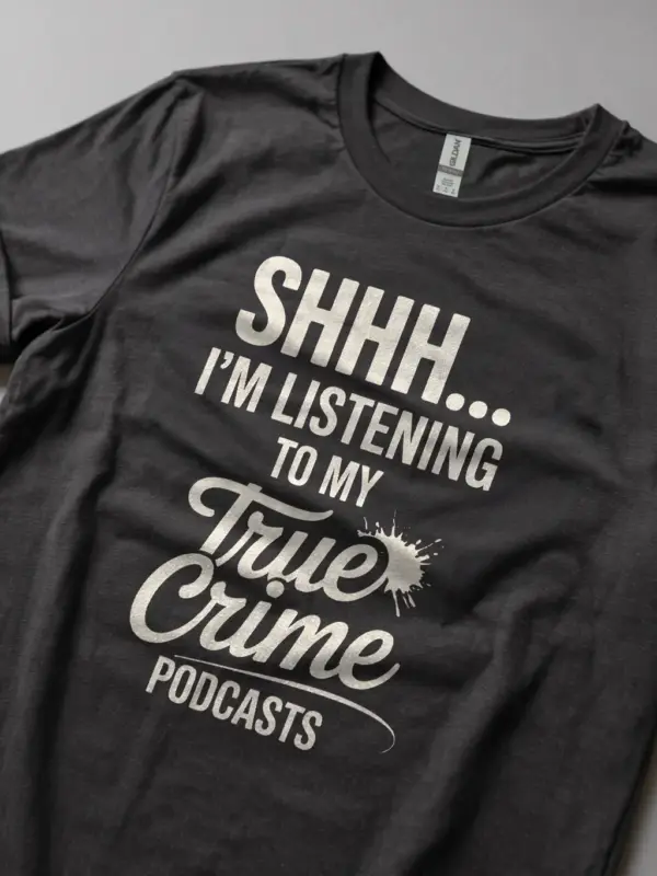 Dark Heather Shirt - Funny True Crime Quote - true crime podcast t-shirt