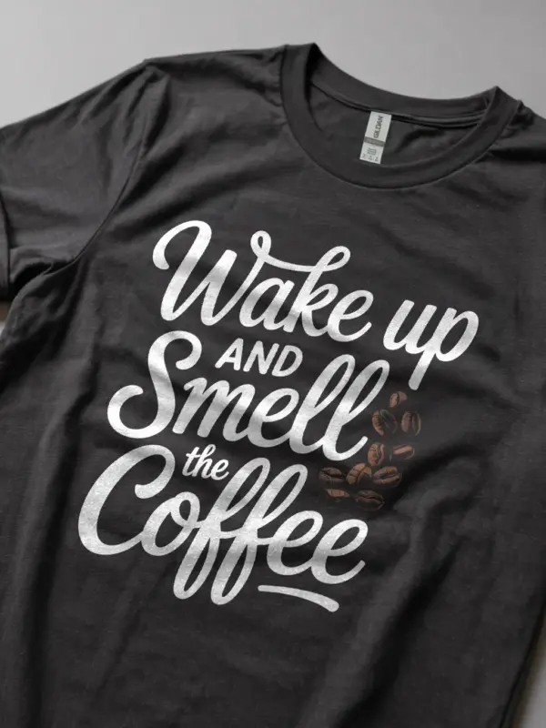 Dark Heather Shirt Wake Up and Smell the Coffee wake up and smell the coffee t-shirt