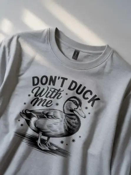 grey don’t duck with me funny duck t-shirt for adults