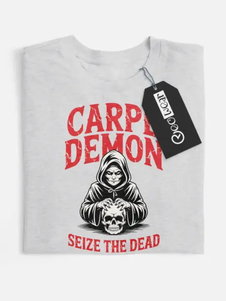 grey flatlay Shirt – Carpe Demon – carpe demon reaper t-shirt