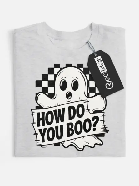 grey cute ghost Halloween t-shirt