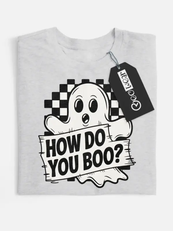 grey cute ghost Halloween t-shirt