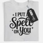 grey flatlay front view i put a spell on you t-shirt constellation print