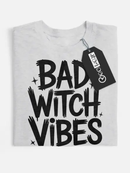 Bad Witch Vibes Shirt – Bold Gothic Tee for Spooky Season & Parties - Image 10