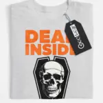 grey flatlay Shirt Front View – Dead Inside – dead inside coffin t-shirt