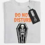 grey flatlay Shirt Front View – Do Not Disturb – do not disturb skeleton t-shirt