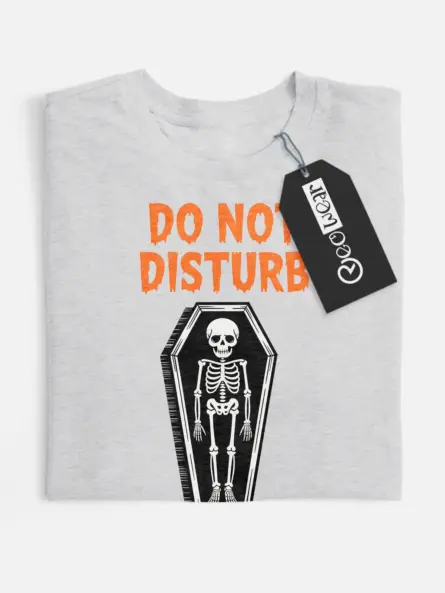 grey flatlay Shirt Front View – Do Not Disturb – do not disturb skeleton t-shirt