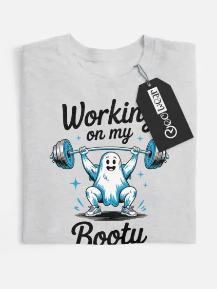 Funny Ghost Workout T-Shirt Working On My Booty - Image 5