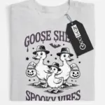 front – Goose Sheet funny goose Halloween shirt grey flatlay front