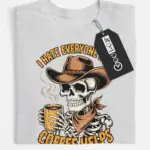 skeleton cowboy coffee t-shirt