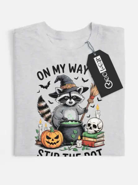 funny raccoon witch t-shirt