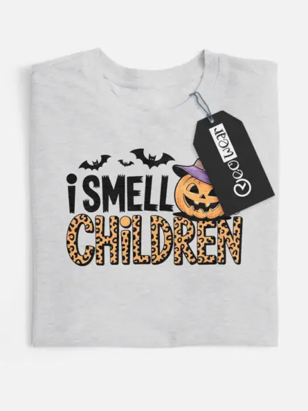 I Smell Children Shirt – Funny Halloween Tee with Pumpkin & Bats - Image 1