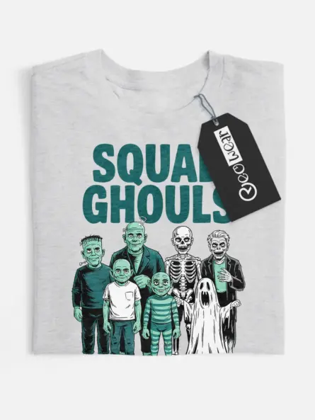 Front View grey flatlay Squad Ghouls Shirt – Squad Ghouls T-Shirt