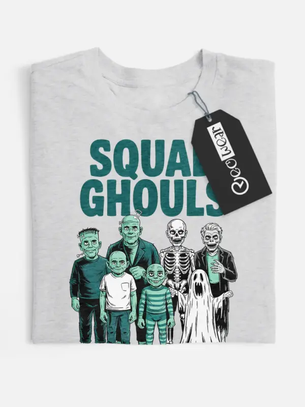 Front View grey flatlay Squad Ghouls Shirt – Squad Ghouls T-Shirt