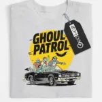 Front View grey Ghoul Patrol Shirt – Retro Zombie Car T-Shirt