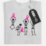 black skeleton breast cancer shirt