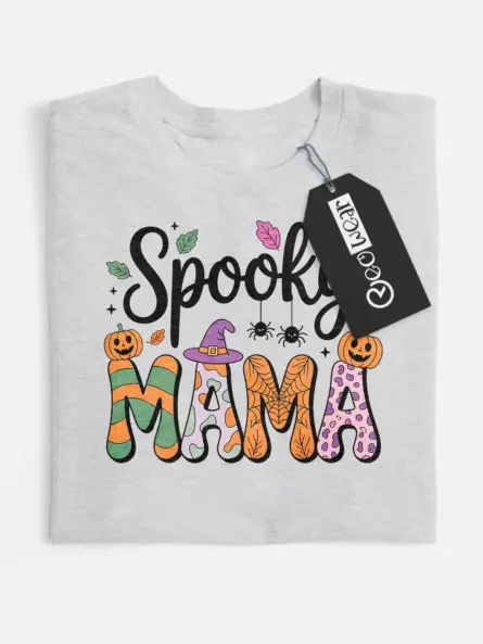 Colorful Spooky Mama Halloween Shirt for Fall-Loving Moms - Image 1