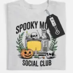 grey spooky movie social club t-shirt