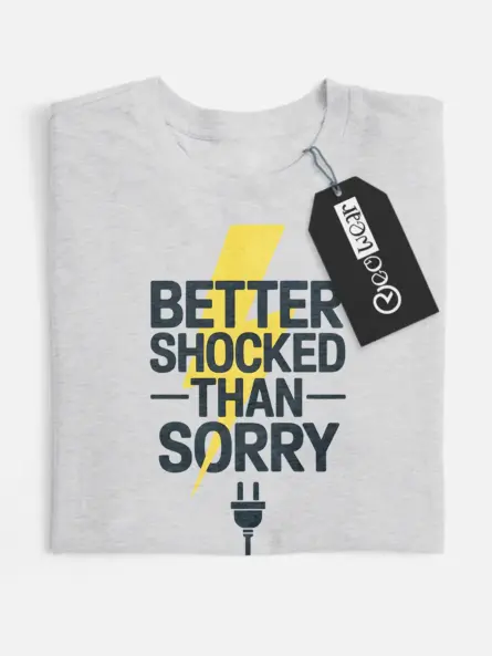 Grey Better Shocked Than Sorry Shirt – technical safety shirt for electricians