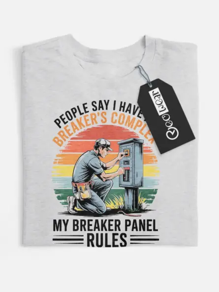 Breaker Panel T-Shirt for Electricians – Funny Vintage Electrical Engineer Tee - Image 4