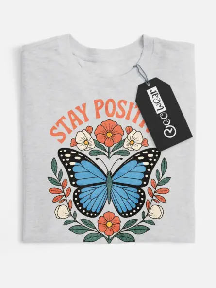 butterfly stay positive t-shirt