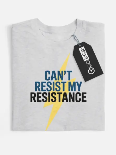 Grey Can’t Resist My Resistance Shirt – resistance joke t-shirt for electrical engineers
