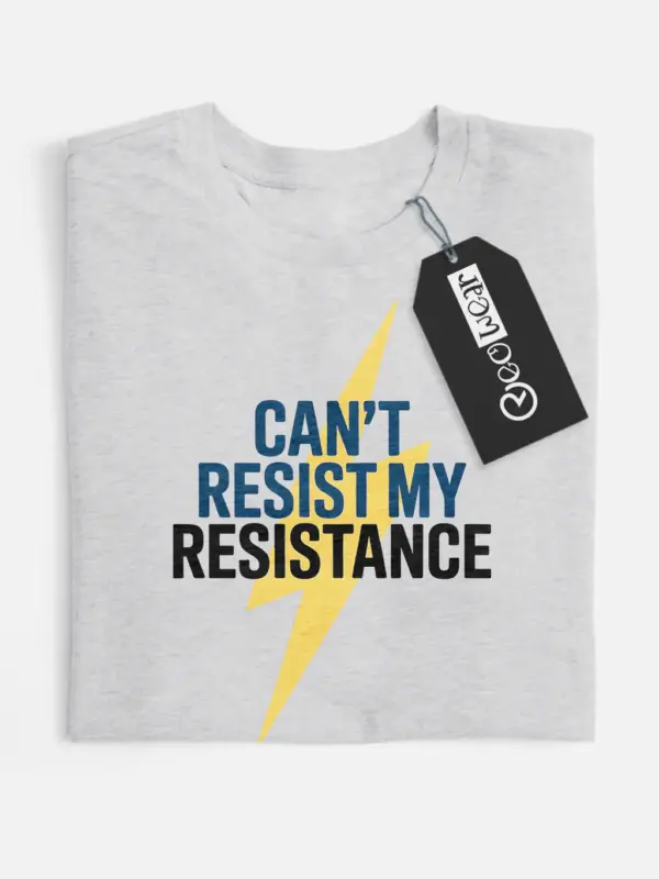 Grey Can’t Resist My Resistance Shirt – resistance joke t-shirt for electrical engineers