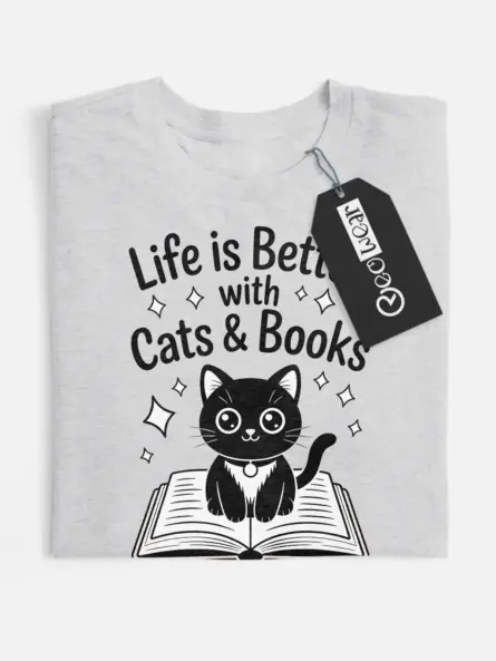 cat book lover shirt