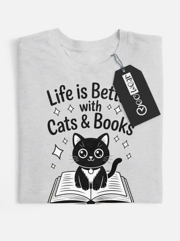 cat book lover shirt