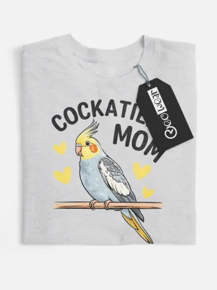 Cute Cockatiel Mom T-Shirt for Bird Lovers - Image 4