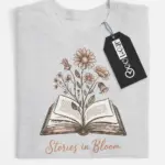 floral book lover t-shirt
